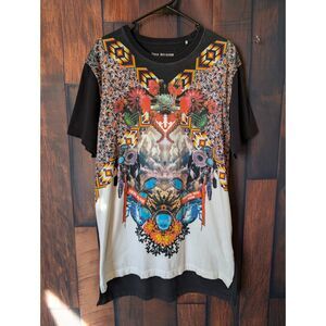 VTG True Religion Oversized Graphic Southwestern T-shirt Sz L Boho Festival Y2K